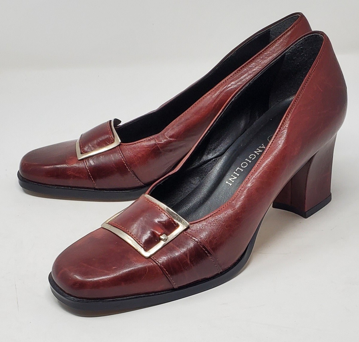 Enzo Angiolini Womens Sz 7.5M Shoes Burgund Leather Pump 
