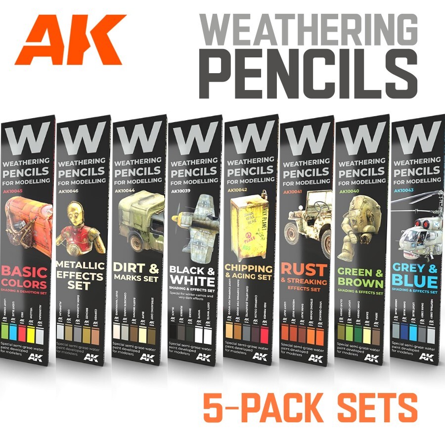 AK Interactive: WEATHERING PENCIL SETS - Shading & Effects AK Interactive: WEATHERING PENCIL SETS - Shading & Effects