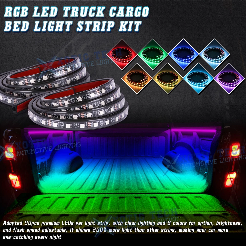 Iluminación de cama de carga JDM Ultra RGB 5050-SMD tira de luz LED para Honda Ridgeline Foto 4 de 4
