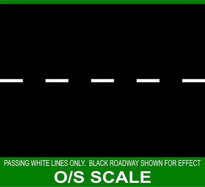 HIGHWAY STREET PASSING WHITE LINES FOR 1/48 O SCALE PRE1970 TRAIN GARDEN LAYOUTS