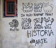 Art Postcard  ltd edit of just 10 print Proof "Famous Artists Cats" Graffiti ART