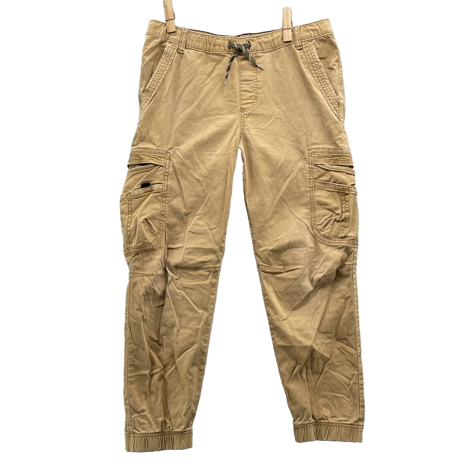 Boys 16 Husky Khaki Elastic Chino Utility Streetwear