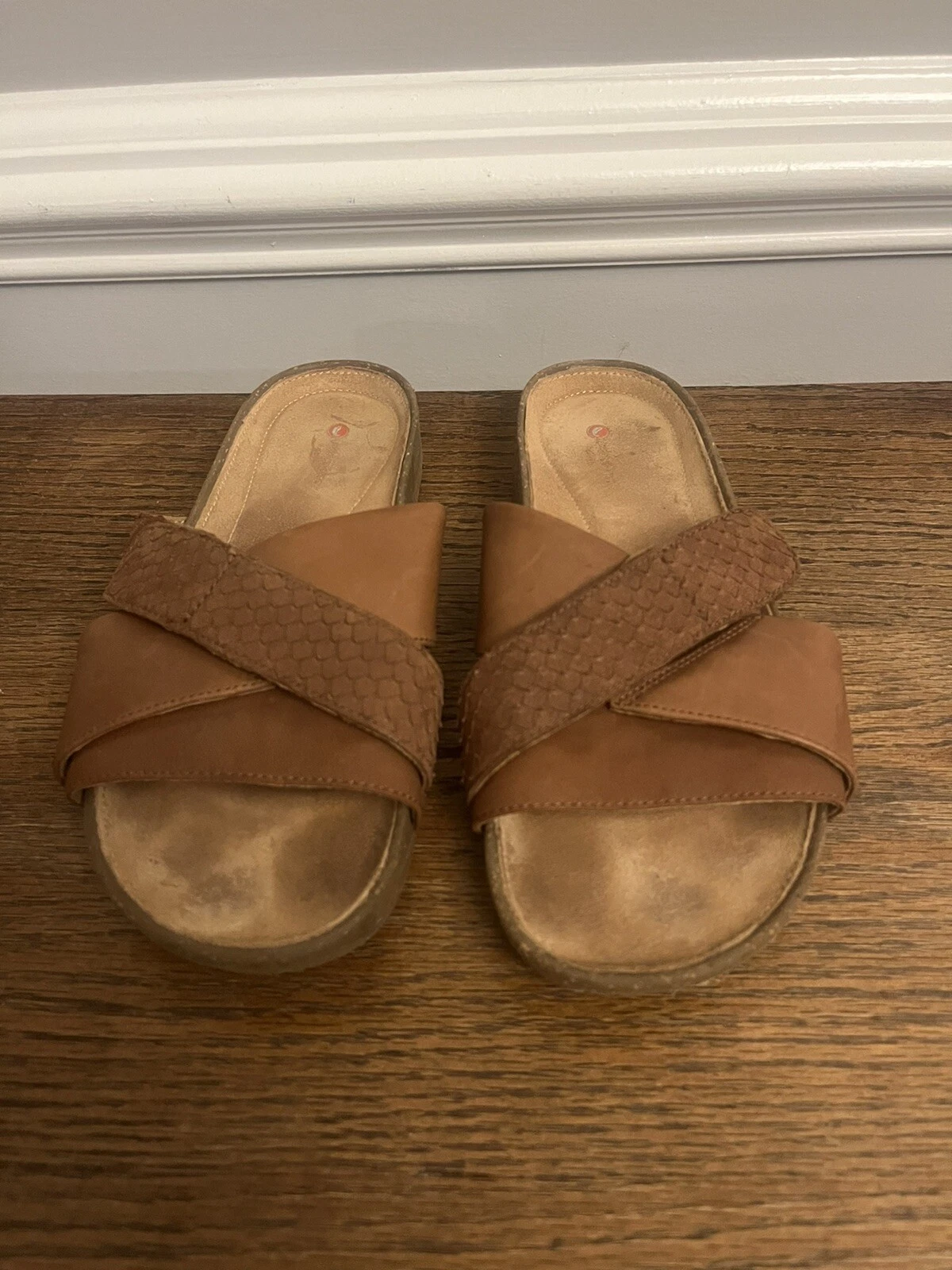 Clarks sandalo donna infradito infradito pelle marrone cinturino incrociato 8 casual spiaggia