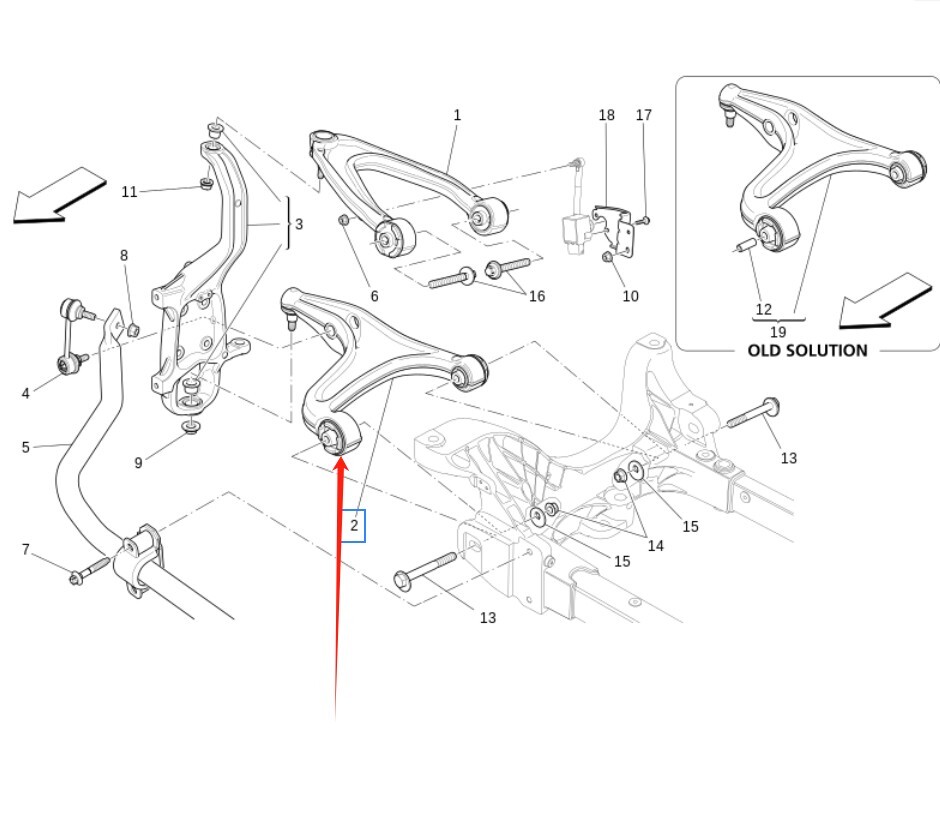 2pcs Genuine Front Lower Control Arm for Maserati Ghibli Quattroporte (2014-17)
