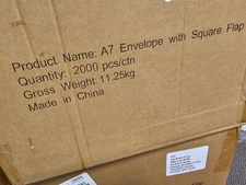 NEW CASE of 2000 A7 Envelopes Square Flap Shrink Wrapped in 25 Packs WHITE #ED5