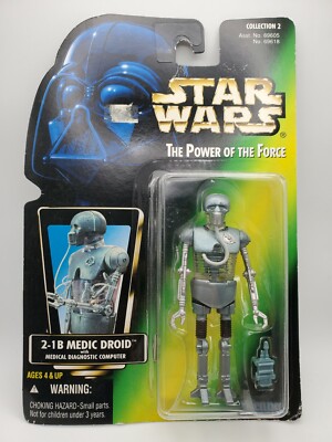 Star Wars 2-1B Medic Droid Power of the Force Green Carded Non-Hologram 3.75