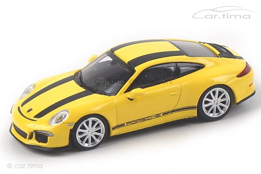 Porsche 911 (991) R Racing Giallo/Dekorstreifen Nero Minichamps 1:87 870066222 - Immagine 2 di 4