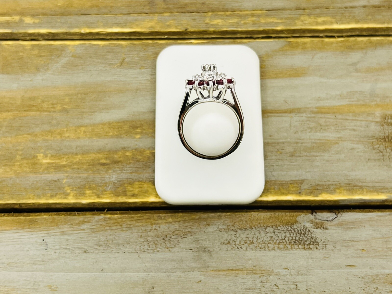 14kt Solid White Gold .50ctw Natural Ruby & .33ct… - image 9