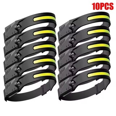 1/20STÜCK LED COB Sensor Stirnlampe Scheinwerfer Kopflampe USB Wiederaufladbar