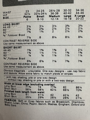 Vintage Butterick 3673 Sz P-S-M, Uncut Wrap Skirt - Picture 3 of 5