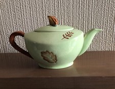 Unusual Green Carltonware Teapot, Hazelnut Design 