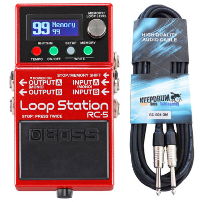 Boss RC-5 Looper Pedal + keepdrum Gitarrenkabel