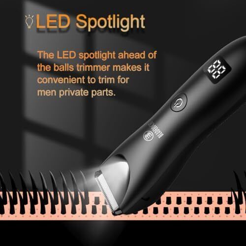 Body Hair Trimmer for Men, Ball Trimmer with Ceramic Blade, Waterproof Pubic ... - Picture 5 of 6