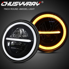 Pair New 7 Round Led Headlights For Mazda Miata Mx5 Mx-5 1990-1997 H6024 H6017