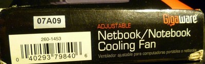 Gigaware Adjustable Notebook Cooling Fan PC-MAC USB New Sealed unit, Opened Box