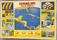 RARE Vintage 50's Bananaland Banana United Fruit Company Litho Art 1951 Poster