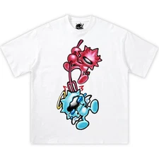 EVIL VS GOOD Boxy Vintage Shirt Graphic T-shirt Oversized Boxy Streetwear Y2K 