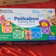 Learning Resources Peekaboo Learning Farm Blocks  Sorter Pop-Open Barns 18 