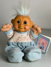 Vintage 10 Russ Troll Kidz Soft Body Doll Baby Boy Goo Goo in Pjs Mohawk w/tag