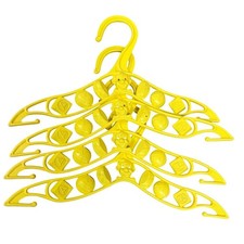 VTG 1960s  70s Yellow Clown Face Baby Hangers Set of 4 Retro Nursery Decor
