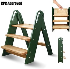 Kids Wooden Step Stool Bathroom Sink Helper Potty Training Stool With Hand Grip