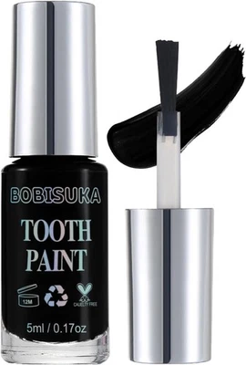 BOBISUKA Black Tooth Paint, Professional Black Out Teeth Makeup Solution - Safe