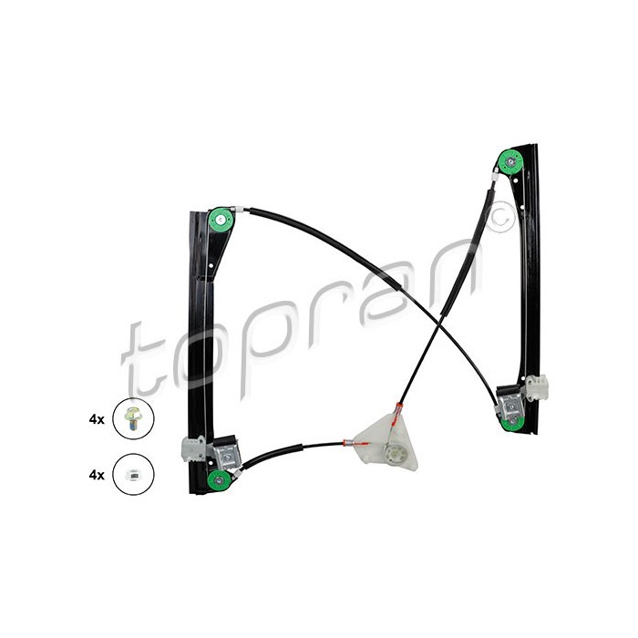 Mécanisme lève-vitre avant gauche premium pour VW Polo acier renforcé 6Q3837461E