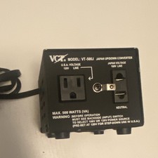 VCT VT-500J Step-Up/Down Voltage Converter 100V/120V 500W 5A 2 Outlets