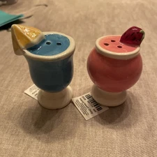 Cracker Barrel Cocktail Pink and Blue Drinks MINI Salt & Pepper Set 2025 Summer1