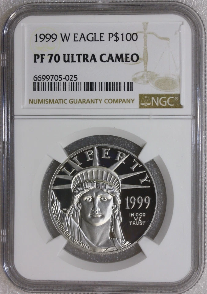 1999-W $100 PLATINUM EAGLE STATUE OF LIBERTY NGC PROOF PF70 ULTRA CAMEO - Image 3 of 4