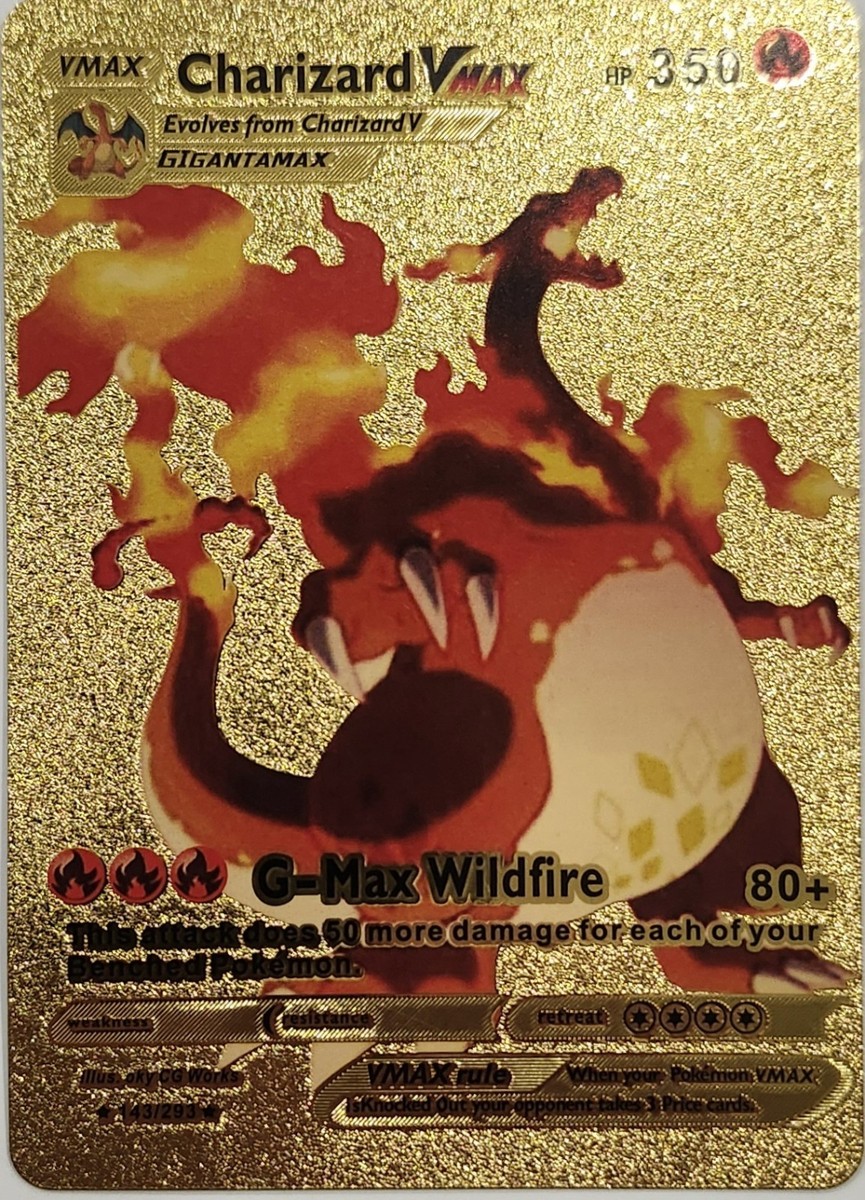 Pokemon Charizard VMAX 586HP Gold Foil Fan Art Card SMP 26-44 | eBay