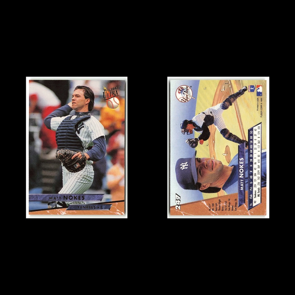 Matt Nokes #247 1993 Fleer Ultra New York Yankees Baseball Card MLB NM - Image 3 of 3