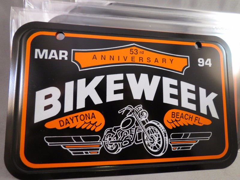 LOT OF 10 VINTAGE 90s 1994 DAYTONA BEACH BIKE WEEK MOTORCYCLE LICENSE TAG Harley