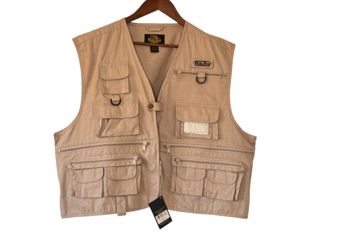Gilet De Pêche White River Fly Shop - Beige Kaki - Taille L - Utilitaire Multipo-ches