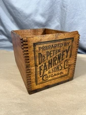 Dr. Peter Fahrney Antique Wood Box Apothecary Chicago Illinois Natural Medicine