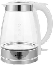 Vencier 1.7L Glass Electric Kettle 2200W Fast Boil Cordless White BPA-Free New