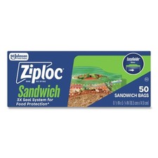 Ziploc 315882BX 1.2 mil. Resealable Sandwich Bags - Clear 40/BX New