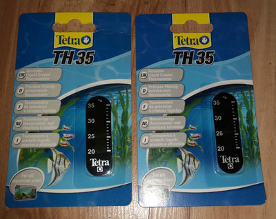 Tetra 2X TH35 Aquariumthermometer Klebethermometer präzises Flüssigkeitskristall