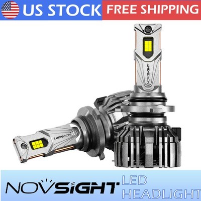 NOVSIGHT Pair 9006 HB4 LED Headlight Bulbs Kit High Low Beam 6500K Bright White