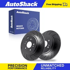 Rear Drilled Slotted Brake Rotors Pair for 2006-2014 Honda Ridgeline 3.5L