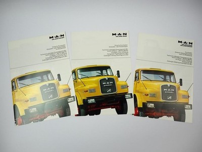 3x Prospekt MAN Nutzfahrzeuge 26.280 DHK DHAK DHS DHAS Kurzhauber LKW 1970er J.
