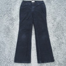 St. John's Bay Pants Womens 6 Dark Blue Corduroy Cotton Blend Boot Cut Faded
