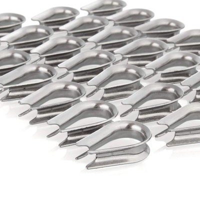 50 Pack M6 Stainless Steel Thimble for 1/4 Inch Diameter Wire Rope Cable Thim...