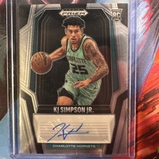 2024-25 Panini Prizm Black KJ Simpson Jr. RC Auto Charlotte Hornets RS-KJS