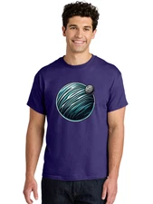 Planet-And-Moon Mens Graphic Tee, 100% Cotton, Casual Summer Wear