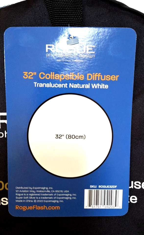 Rogue 2-in-1 Collapsible Diffuser - Translucent/ Natural White 32” NEW - Image 3 of 4