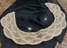 VTG Beaded Neck Collar with Satin Backing Handmade in Japan 1940s-50s