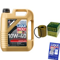 Mann Inspektionspaket 5L Liqui Moly Leichtlauf 10W-40 FüR Peugeot 206 Cc 207 307