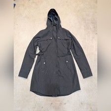 Athleta Midtown Rain Trench Jacket Women's S Gray Flaws