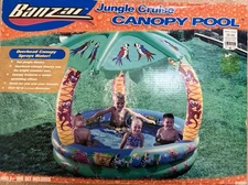 VTG New Banzai Jungle Cruise Canopy Kids Inflatable Pool Palm Tree 58 In Sealed